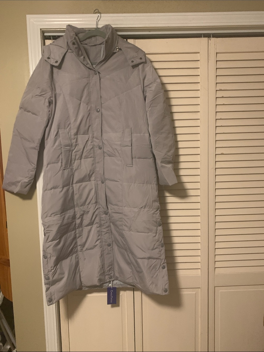NWT Long light grey coat with hood